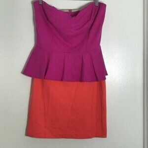 Amanda Uprichard CUSP By Neiman Marcus Coral /Pink strapless Party Dress size L